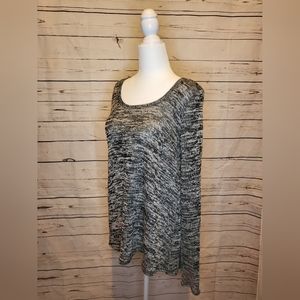 Aero B&W sweater w/sheer black panel